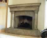 Mediterranean Columns Fireplace Faux in Stone Finish